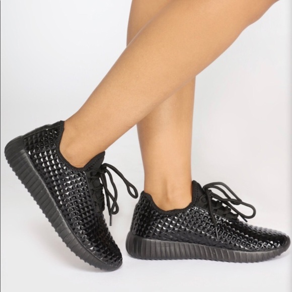 Black Studded Sneakers - Picture 1 of 6